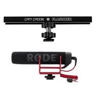 Cam Caddie 6” Flash Bracket + Rode VideoMic GO On-Camera Microphone for Canon Nikon Panasonic DSLR Mirrorless Camera