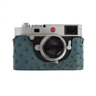 Cam-in Professional Leica M10 Precious Ostrich Skin Aviation Aluminum Camera Half Case Protector (Lake Blue)