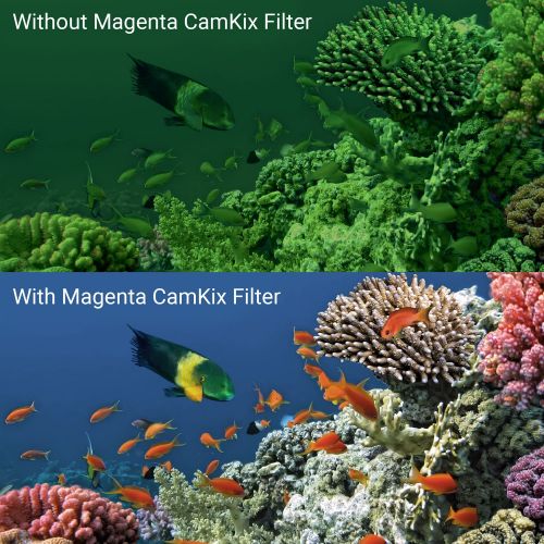  CamKix Objektivfilter-Set zum Tauchen kompatibel mit GoPro Hero 6/5 - Optimiert die Farben unter Wasser - Leuchtende Farben, verbesserte Kontraste, Nachtsicht
