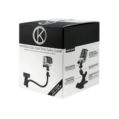  CamKix Klemmhalterung kompatibel mit GoPro Hero - Dual Functions Cliphalterung fuer GoPro Hero Fusion, 6, 5, 4, 3+, 3, 2, 1 - Kugelgelenk und 10 Zoll Schwanenhals - Fuer Kompaktkamer