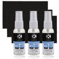 CamKix Lens and Screen Cleaning Kit - 3X Cleaning Spray, 3X Microfiber Cloth - Perfect to Clean The Lens of Your DSLR or GoPro Camera - Also Great for Your Smartphone, Tablet, Note