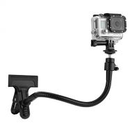 CamKix Clamp Mount Compatible with Gopro Hero 8, 7, 6, 5, Session, Hero 4, Session, Black, Silver, Hero+ LCD, 3+, 3, Compact Cameras and DJI Osmo Action