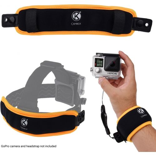  CamKix 2in1 Floating Wrist Strap & Headstrap Floater Compatible with GoPro Hero 7, 6, 5, Black, Session, Hero 4, Session, Black, Silver, Session, Hero+ LCD, 3+, 3