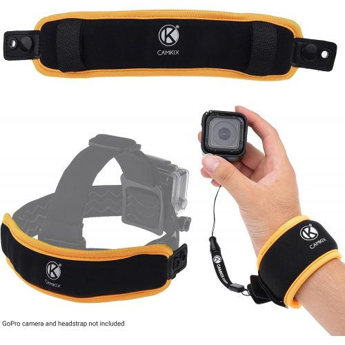  CamKix 2in1 Floating Wrist Strap & Headstrap Floater Compatible with GoPro Hero 7, 6, 5, Black, Session, Hero 4, Session, Black, Silver, Session, Hero+ LCD, 3+, 3