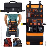 CamKix Roll-Out Bag with Waist/Shoulder Strap Compatible with GoPro Hero and DJI osmo Action + Other Action/Compact Cameras - Multiple Carry Options (Hand, Shoulder, Waist, Back) -