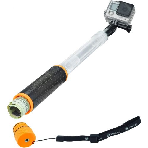  CamKix Waterproof Telescopic Pole Floating Hand Grip - Compatible with Gopro Hero 8 Black, Hero 7, 6, 5, Black, Session, Hero 4, Session, Black, Silver, Hero+ LCD and DJI Osmo Acti