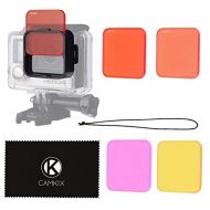 CamKix Diving Lens Filter Kit Compatible with GoPro Hero 4, Hero+, Hero and 3+ - fits Standard Waterproof Housing - Enhances Colors for Underwater Video and Photography - Includes