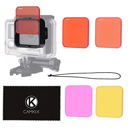  CamKix Diving Lens Filter Kit Compatible with GoPro Hero 4, Hero+, Hero and 3+ - fits Standard Waterproof Housing - Enhances Colors for Underwater Video and Photography - Includes