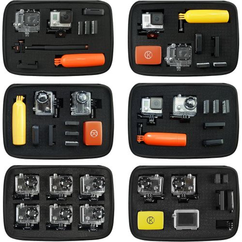  CamKix Carrying Case with Customizable Interior for Gopro Hero 5 Black and Session, Hero 4, Session, Black, Silver, Hero+ LCD, 3+, 3, 2, 1 - Tailor The Case to Your Needs - Travel