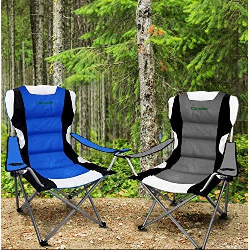  Camabel Folding Camping Chairs Outdoor Lawn Chair Padded Sports Chair Lightweight Fold up Camp Chairs High Weight Capacity Bag Chairs for Heavy Duty Beach Hiking Fishing Spectator