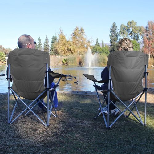  Camabel Folding Camping Chairs Outdoor Lawn Chair Padded Sports Chair Lightweight Fold up Camp Chairs High Weight Capacity Bag Chairs for Heavy Duty Beach Hiking Fishing Spectator