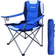 Camabel Folding Camping Chairs Outdoor Lawn Chair Padded Foldable Sports Chair Lightweight Fold up Adult Camp Chairs with Cup Holder Highweight Capacity Bag Chair for Heavy Duty Beach Hiki