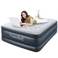 Camabel Air Mattresses with Built-in Electric Pump 22 Inch Queen Size Elevated Raised Inflatable Airbed Blow Up Pillow Top Luxury Comfort Plush Air Mattress with High Capacity Pump