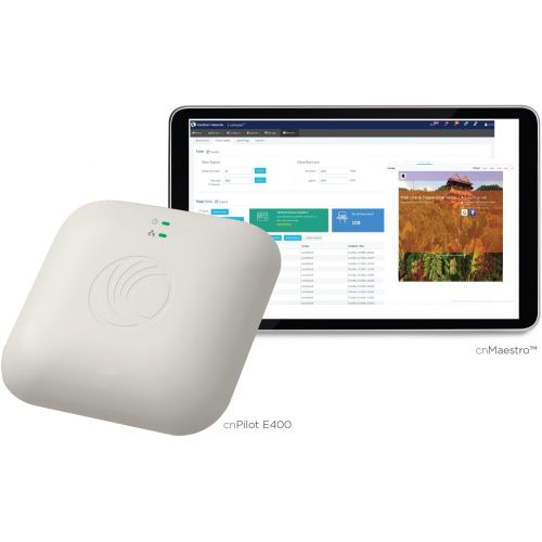  Cambium Networks cnPilot E400 Indoor Wireless Access Point, High-Powered, Long Range Wi-Fi for Home and Business - Cloud Managed - Dual Band, 802.11ac - PoE Wi-Fi Mesh Capable (FCC