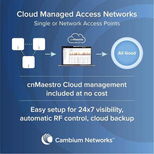  Cambium Networks cnPilot E410 Indoor Wireless Access Point, High-Powered, Long Range Wi-Fi - HomeBusiness - Cloud Managed - Dual Band - 2x2 MIMO - PoE - Mesh Capable (FCC) 802.11a