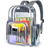 Cambond Clear Backpack Heavy Duty Transparent Backpacks for Adults with Reinforced Straps See-Through Bag for School Work