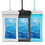 [아마존베스트]Cambond Floating Waterproof Phone Pouch, 3 Pack Waterproof Phone Case, Transparent PVC Water Proof Cell Phone Pouch Dry Bag with Lanyard for iPhone Xs Max XR X 8 7 6 Plus (White+Bl