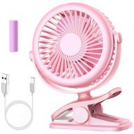 Stroller Fan, Cambond Clip On Battery Operated Fan with 3 Adjustable Speed for Baby Carseat Travel Camping, Pink