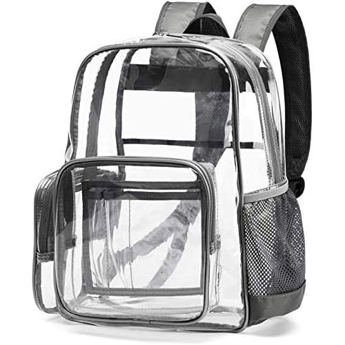  Clear Backpack, Cambond Heavy Duty Transparent Backpack with Reinforced Straps, See Through School Bag for College, Adults