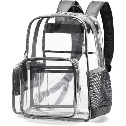  Clear Backpack, Cambond Heavy Duty Transparent Backpack with Reinforced Straps, See Through School Bag for College, Adults