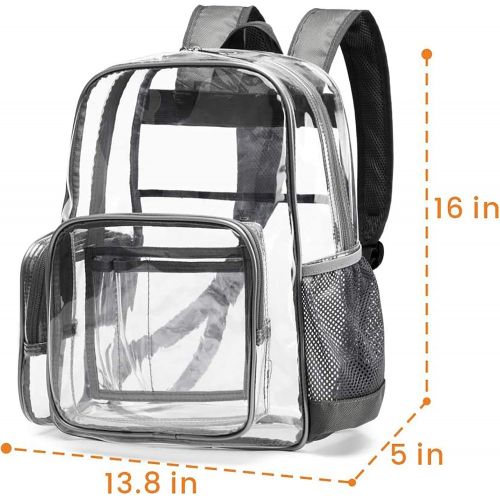  Clear Backpack, Cambond Heavy Duty Transparent Backpack with Reinforced Straps, See Through School Bag for College, Adults
