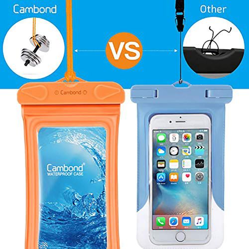  [아마존베스트]Floatable Waterproof Phone Pouch, Cambond Floating Water Proof Cell Phone Case Both Sides Clear Dry Bag for iPhone XS Max/XR/X/8/7 Plus Galaxy Pixel Up to 6.5, Snorkeling Cruise Sh