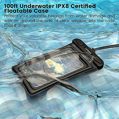  [아마존베스트]Floatable Waterproof Phone Pouch, Cambond Floating Water Proof Cell Phone Case Both Sides Clear Dry Bag for iPhone XS Max/XR/X/8/7 Plus Galaxy Pixel Up to 6.5, Snorkeling Cruise Sh