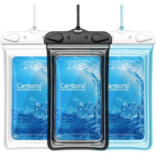  [아마존베스트]Waterproof Phone Pouch, Cambond 3 Pack Floating Waterproof Phone Case, Water Proof Cell Phone Pouch Dry Bag for iPhone 11 Pro XS Max XR X 8 7 Plus Galaxy up to 6.5, Cruise Ship Bea