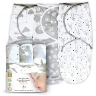 Cambria Baby 3 Pack Organic Cotton Adjustable Infant Swaddle Wrap for Safe and Sound Sleep, Self Fastening, Ages...