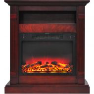Cambridge CAM3437-1CHRLG2 Sienna 34 In. Electric Fireplace w/ Enhanced Log Display and Cherry Mantel