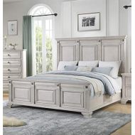 Cambridge 98118BQU-WH Heritage, Light Wash Queen-Size Bed Frame