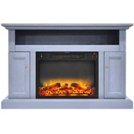 CAMBRIDGE Slate Blue Sorrento Electric Fireplace with an Enhanced Log Display and 47 in. Entertainment Stand