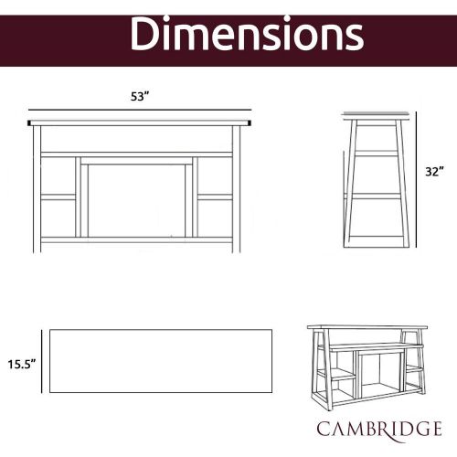  Cambridge 32-in. Sawyer Industrial Electric Fireplace Mantel with Realistic Log Display and LED Color Changing Flames, Mahogany