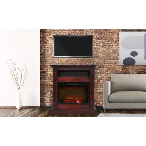  CAMBRIDGE 34-in. Sienna w/ 1500W Log Insert and Cherry Mantel, CAMBR3437-1CHR Electric Fireplace