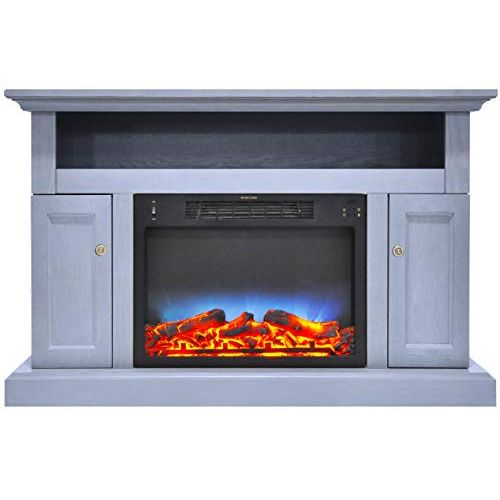  CAMBRIDGE Slate Blue Sorrento Electric Fireplace with Multi-Color LED Insert and 47 in. Entertainment Stand