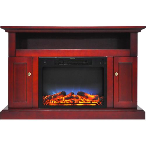  CAMBRIDGE 47-in. Sorrento Multi-Color LED Insert and Entertainment Stand in Cherry, CAMBR5021-2CHRLED Electric Fireplace