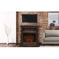 CAMBRIDGE Sienna 34 w/ 1500W Log Insert and Walnut Mantel, CAMBR3437-1WAL Electric Fireplace