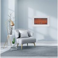CAMBRIDGE Callisto 30 in. Wall-Mount White, LED Heater with Log Display, CAMBR30WMEF-2WHT Electric Fireplace