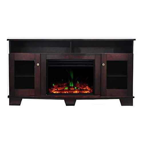  Cambridge Savona Fireplace Mantel with Electronic Fireplace Insert, Mahogany