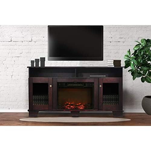  Cambridge Savona Fireplace Mantel with Electronic Fireplace Insert, Mahogany