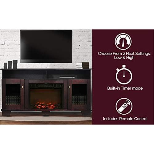  Cambridge Savona Fireplace Mantel with Electronic Fireplace Insert, Mahogany