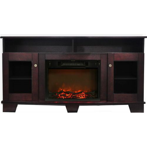  Cambridge Savona Fireplace Mantel with Electronic Fireplace Insert, Mahogany