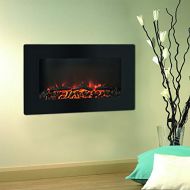 CAMBRIDGE Callisto 30 in. Wall-Mount Flat-Panel Indoor Heater, LED and Realistic Logs, CAMBR30WMEF-2BLK Electric Fireplace, Black