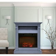 CAMBRIDGE Slate Blue Sienna 34 in. Electric Fireplace w/ 1500W Log Insert Mantel