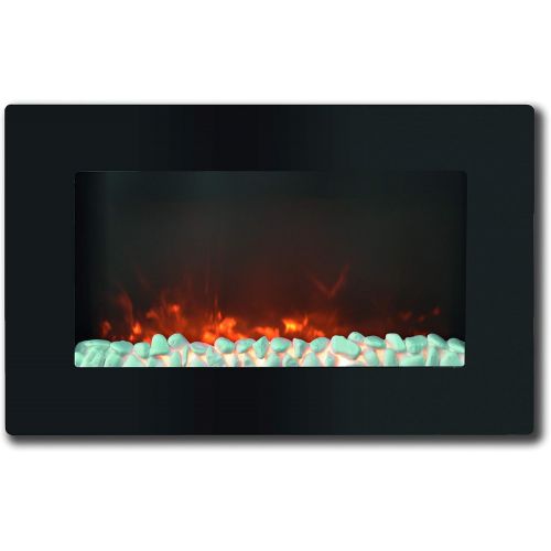  CAMBRIDGE 30-in. Callisto Wall Mount Crystal Display, Timer, and Remote, Black, CAMBR30WMEF-1BLK Electric Fireplace