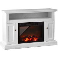 Cambridge CAM5021-2WHTLG2 Sorrento Electric Fireplace with an Enhanced Log Display and 47 In. Entertainment Stand in White