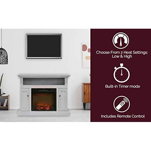  CAMBRIDGE CAM5021-2WHT Sorrento Mantel with Electronic Fireplace Insert, White