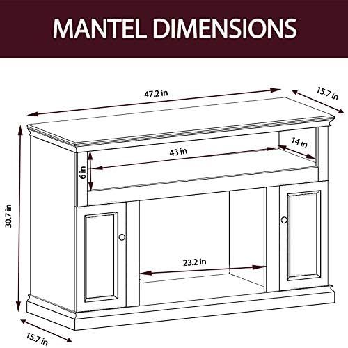  CAMBRIDGE CAM5021-2WHT Sorrento Mantel with Electronic Fireplace Insert, White