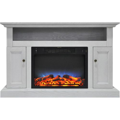  CAMBRIDGE 47-in.Sorrento Multi-Color LED Insert and Entertainment Stand in White, CAMBR5021-2WHTLED Electric Fireplace