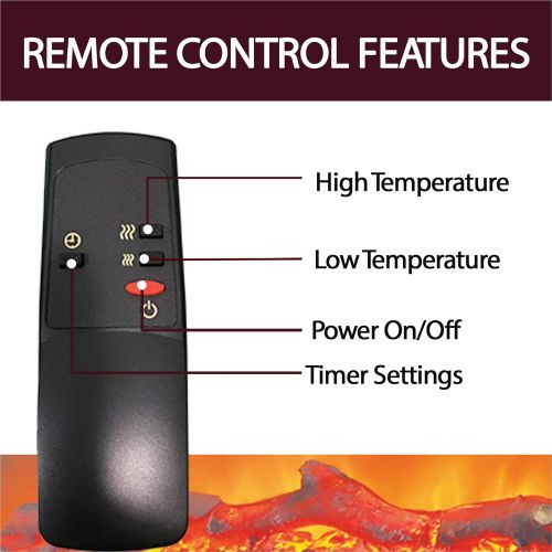  CAMBRIDGE 25-in. Freestanding 5116 BTU Electric Ventless Curved Heater Insert with Remote Control, CAM25CINS-1BLK Fireplace, Black
